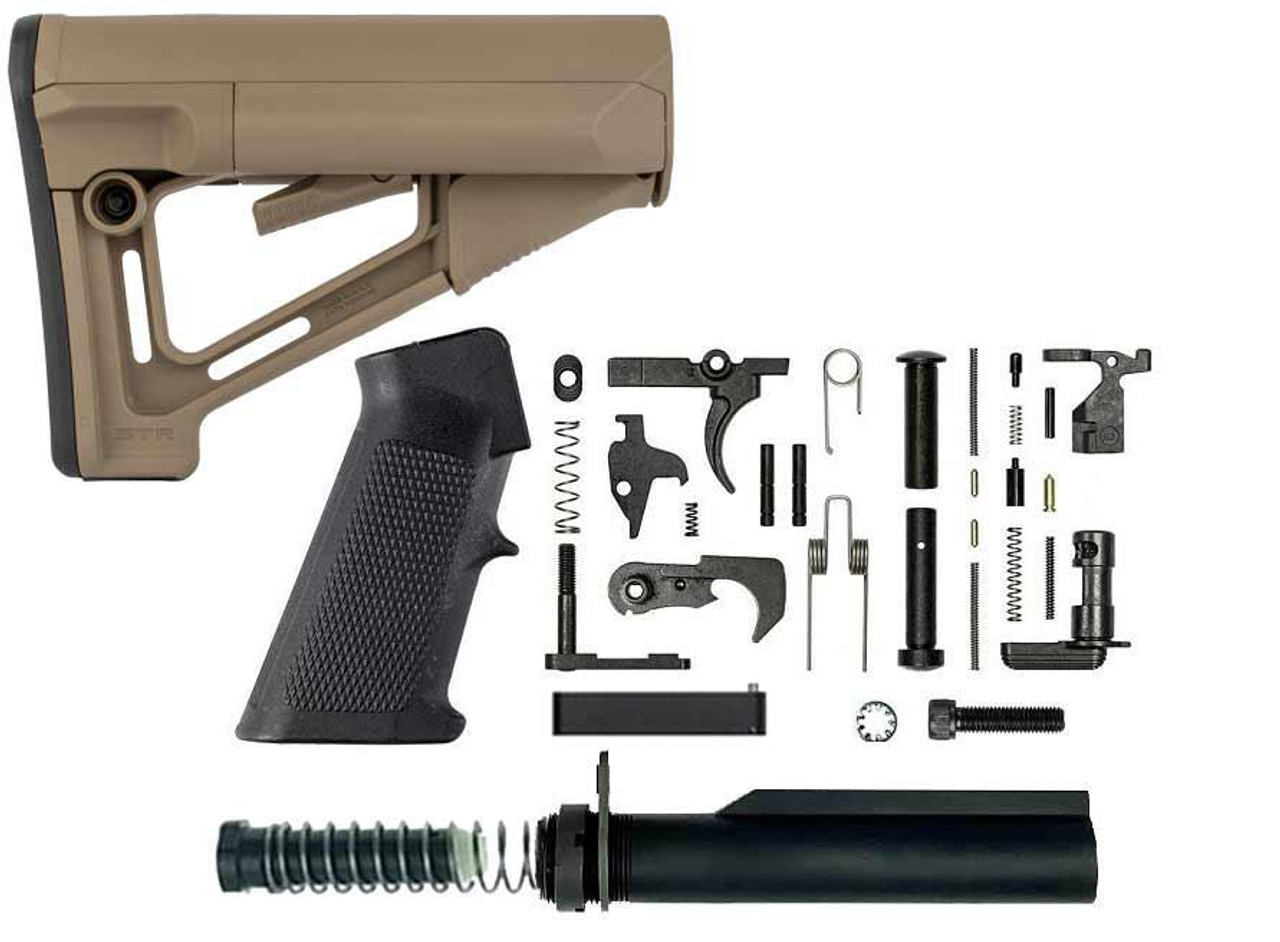 BN + Magpul Complete AR-15 Lower Build Kit - Magpul STR Stock Mil