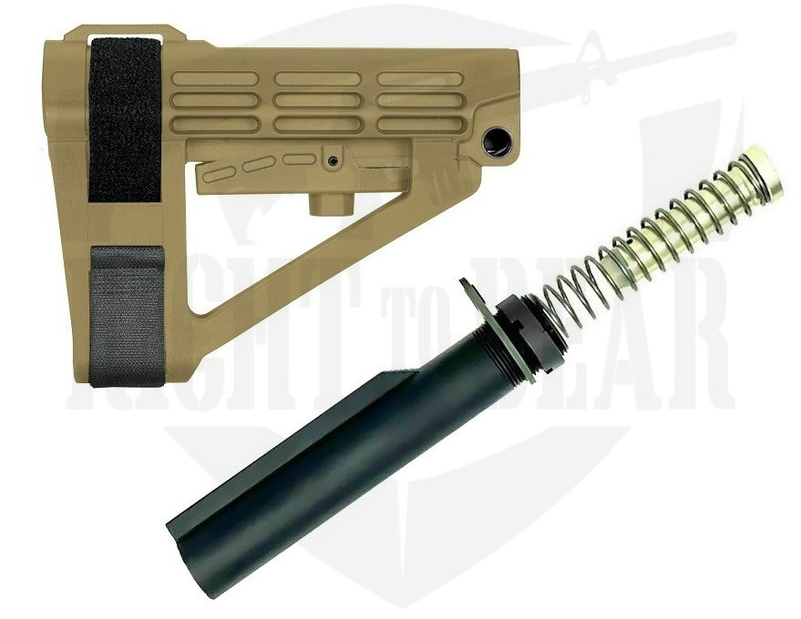 Flat Dark Earth SB Tactical SBA4 Adjustable Pistol Brace + Mil
