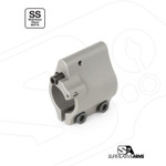 Superlative Arms .625" Adjustable Gas Block, Bleed Off - Clamp On, Stainless, Matte Finish