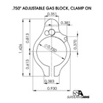 Superlative Arms .750" Adjustable Gas Block, Bleed Off - Clamp On, Melonite Finish
