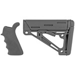 Hogue AR-15 OverMolded Kit | Pistol Grip - Finger Grooves ( Beavertail ) + Mil-spec Collapsible Stock | Black
