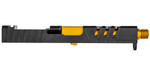 RTB G19 Lightening Cut Slide w/ RMR Cutout + Drop In 9mm Barrel - TiN Gold PVD Coated - Fits Glock 19