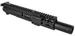 BG Complete 4.5" 9mm Upper Receiver - Black | FLASH CAN | 4" M-LOK Slant Cut | With BCG & CH