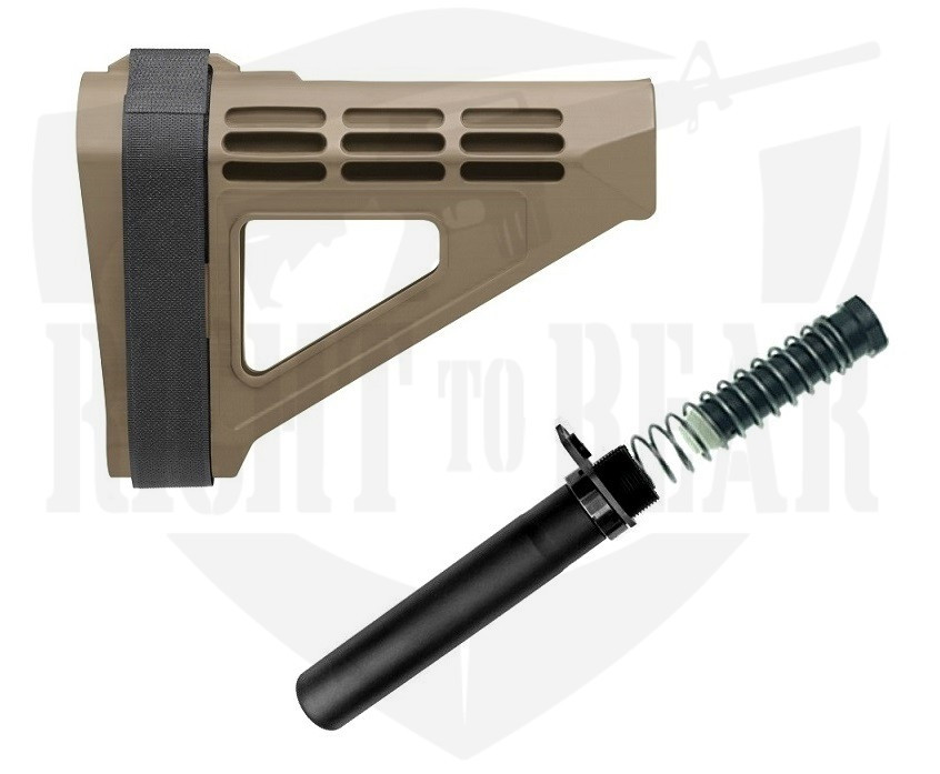 SB Tactical SBM4 Pistol Stabilizing Brace + Pistol Buffer Tube Kit FDE