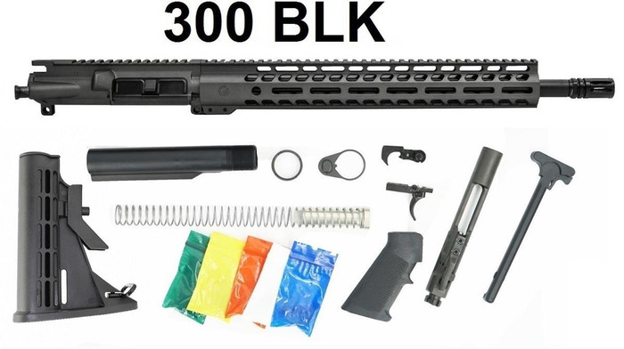 Ghost Firearms Rifle Build Kit - 16" 300 Blackout Barrel w/ 14" M-LOK Rail - Tungsten Gray