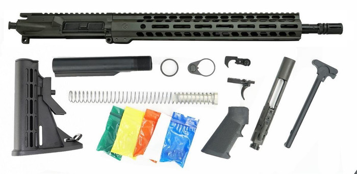 Ghost Firearms Rifle Build Kit - 16" 5.56 Barrel w/ 14" M-LOK Rail - OD Green