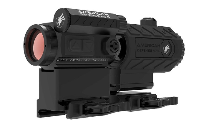 American Defense FLIK 5X Magnifier w/ QD Flip Mount - Titanium QD