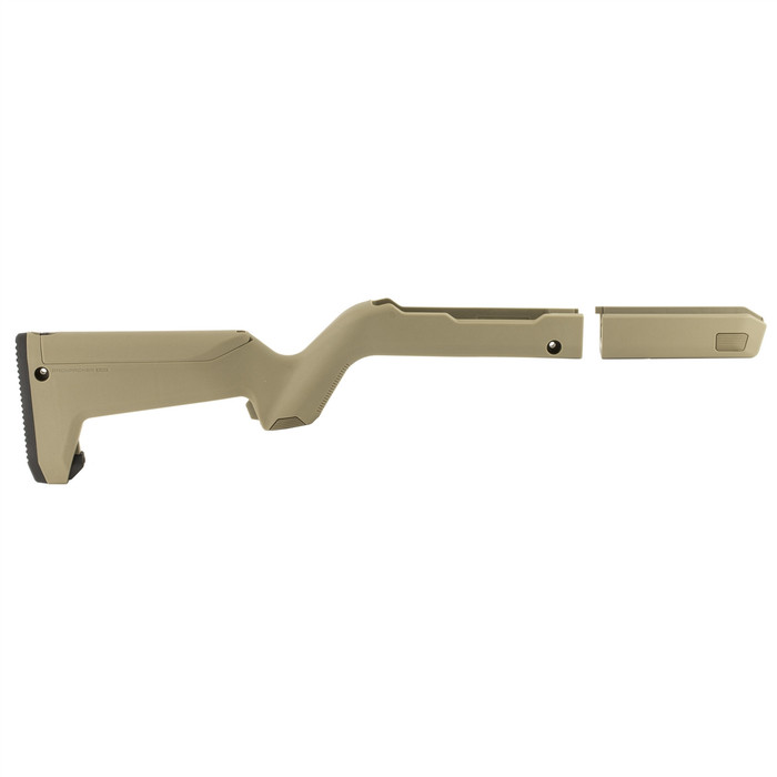 Magpul FDE X-22 Backpacker Stock Storage Compartment  MOE SL Non-Slip Rubber Butt Pad - Fits All Ruger 10/22 Takedowns