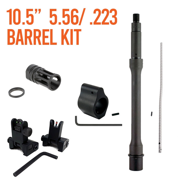 Barrel Kit AR15 / M4 10.5" Carbine Length With Gas System and Sights