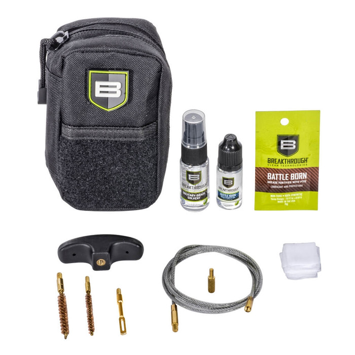 Breakthrough Compact Pull Through Gun Cleaning Kit (.17 & .22 cal) - Black