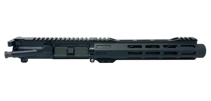 Complete 7.5" 5.56 Pistol Upper Receiver - Black | FLASH CAN | 9.25" M-LOK | With BCG & CH