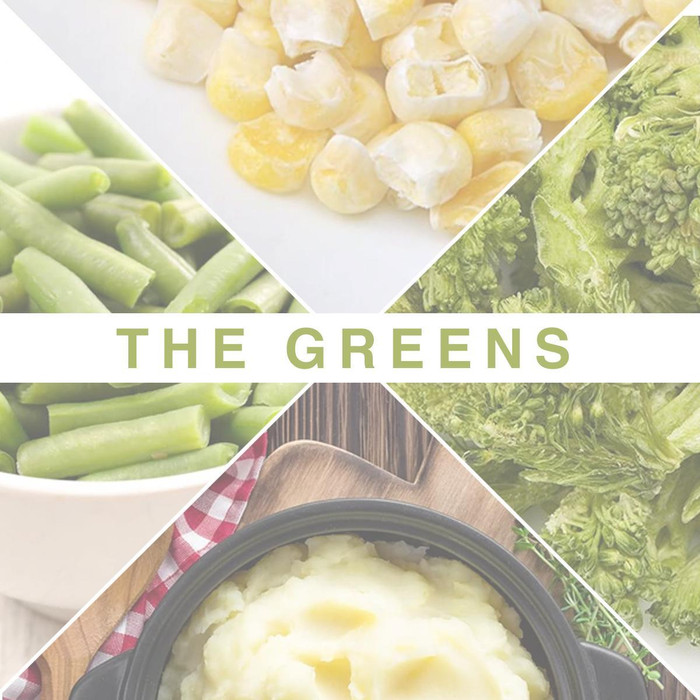 The Greens - Ready Hour Freeze-Dried Broccoli / Freeze-Dried Corn / Freeze-Dried Green Beans / Mashed Potatoes