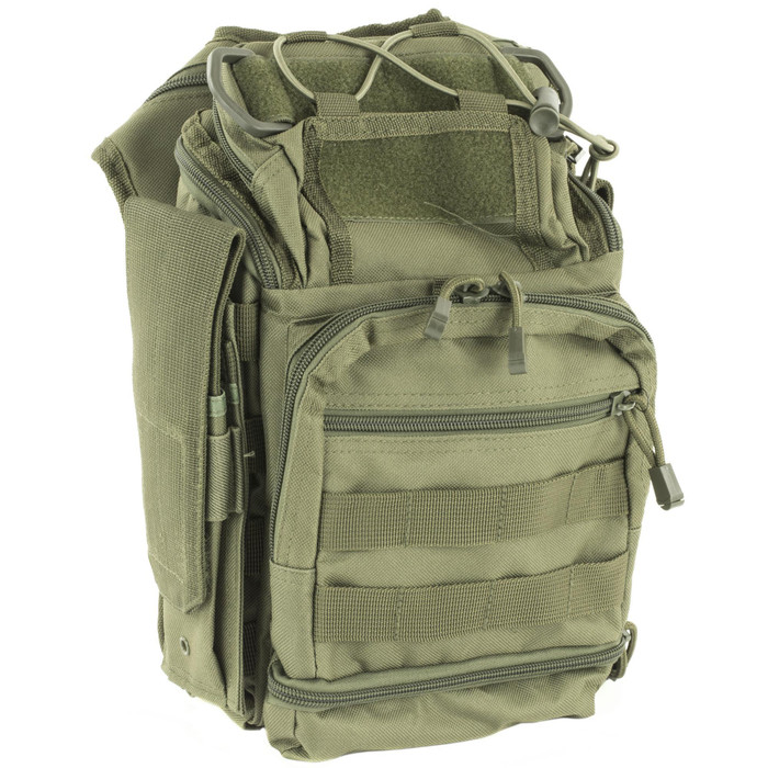 NCSTAR First Responder Utility Bag - Nylon - Green - MOLLE / PALS Webbing - Rear Concealed Carry Pocket - Shoulder Strap