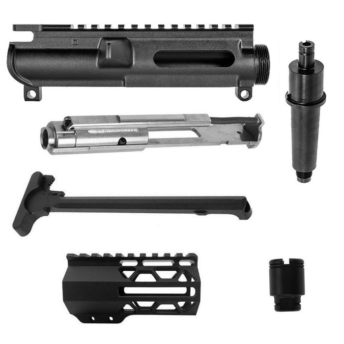 4.5" .22LR Upper Receiver Build Kit | 4.5" Barrel | 4.25" Rail | Flash Can | BCG & CH