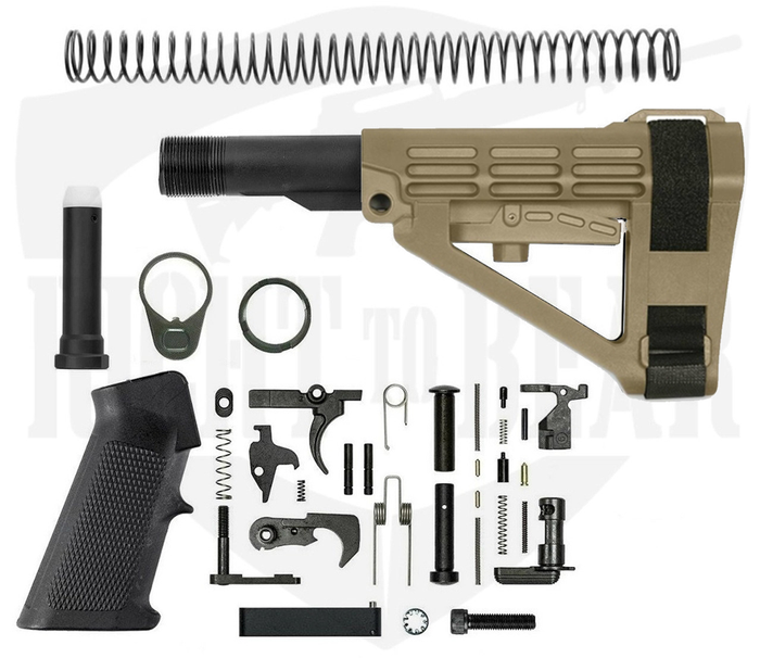 BN - SBA4 Pistol Lower Build Kit - Adjustable Pistol Brace - FDE