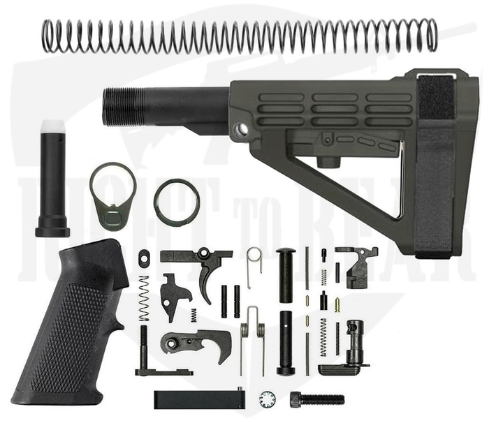 BN - SBA4 Pistol Lower Build Kit - Adjustable Pistol Brace - Gray