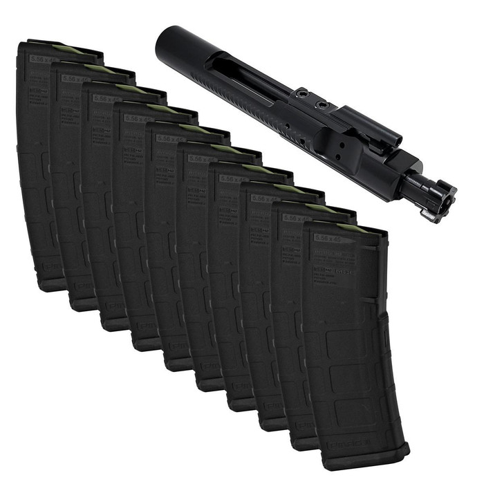 Titanium Nitride (TiN) Bolt Carrier Group - Chrome + 10x Magpul 30