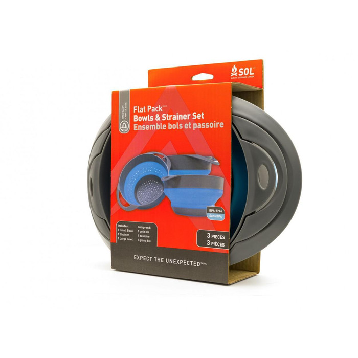 SOL Flat Pack Bowls & Strainer Set SOL Flat Pack Bowls & Strainer Set