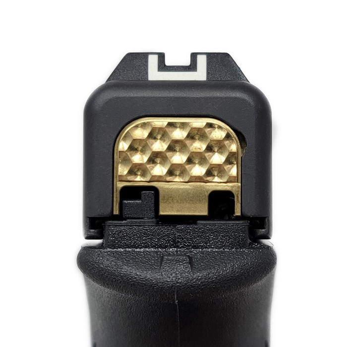 RTB Dimpled Glock Slide Cover Back Plate - Brass