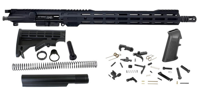 Rifle Build Kit - 5.56 | 16" Complete Upper Receiver | M4 6-Positon Stock Kit | BN LPK