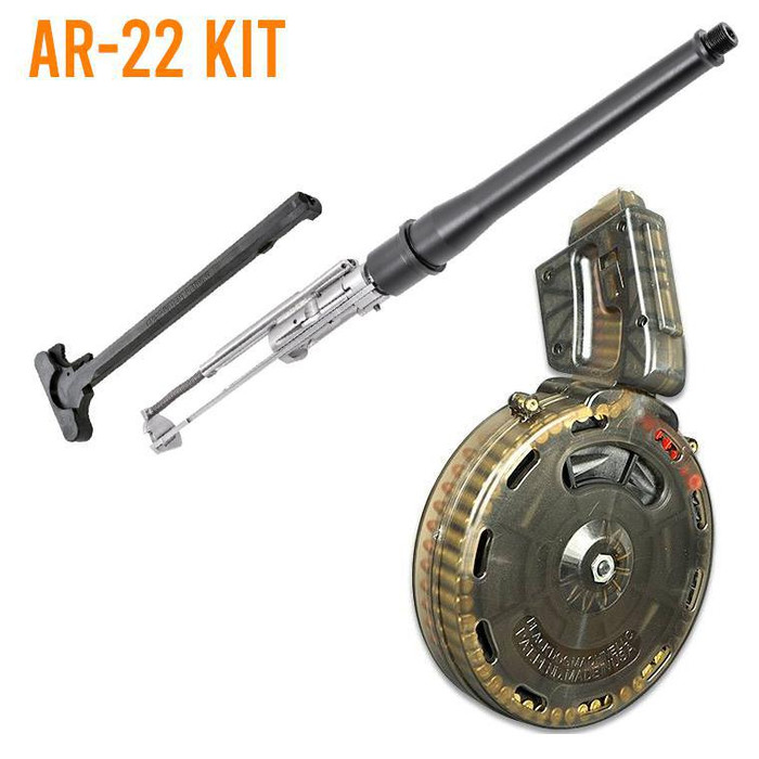 AR-22 Kit - RTB Dedicated .22LR Kit -  9" Barrel/ Stainless Bolt Group/ Charging Handle + 50rd Drum