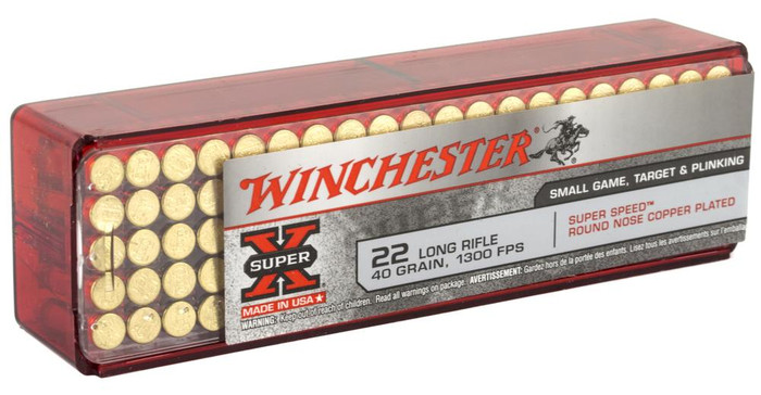 Winchester X22LRSS1 .22 Long Rifle Ammo 40 Grain SuperX Round Nose Ammo