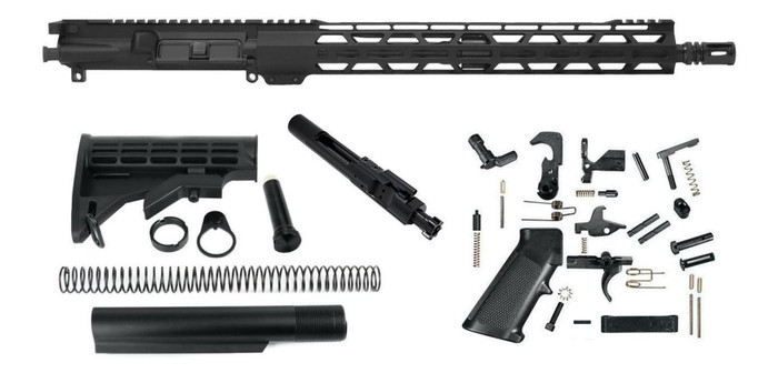 Rifle Build Kit - 5.56 | RTB Complete 16" Upper Receiver | M4 6-Positon Stock Kit | TS LPK