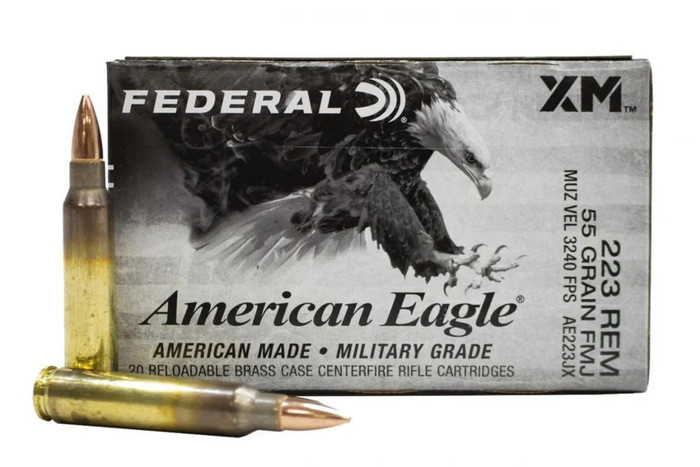 Federal AE223JX American Eagle .223 Rem Ammo 55 Grain FMJ Ammo