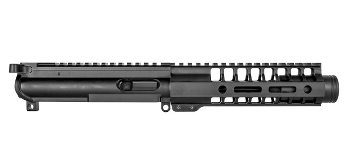 BG Complete 5.5" 9mm Upper Receiver - Black | FLASH CAN | 7" M-LOK | With BCG & CH