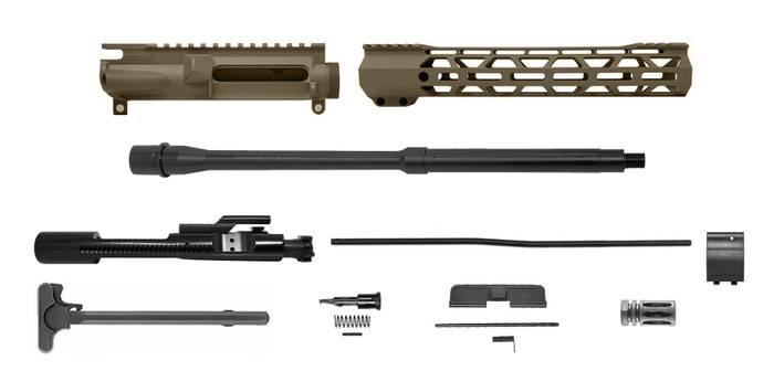 RTB Upper Build Kit 16" 5.56 Upper Receiver - FDE | A2 | 12" M-LOK | With BCG & CH
