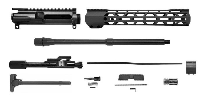 RTB Upper Build Kit 16" 5.56 Upper Receiver - Tungsten | A2 | 12" M-LOK | With BCG & CH