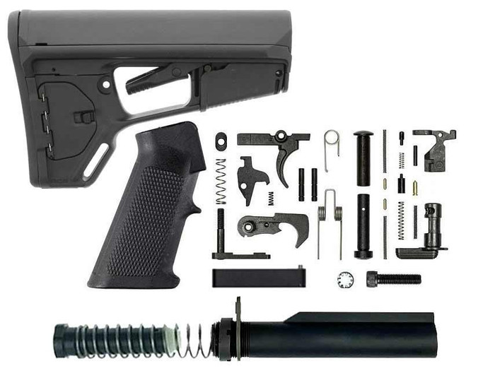 BN + Magpul Complete AR-15 Lower Build Kit - Magpul ACS-L Stock Mil-Spec - BLK