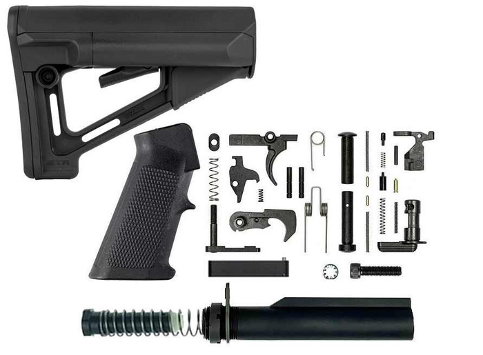 BN + Magpul Complete AR-15 Lower Build Kit - Magpul STR Stock Mil