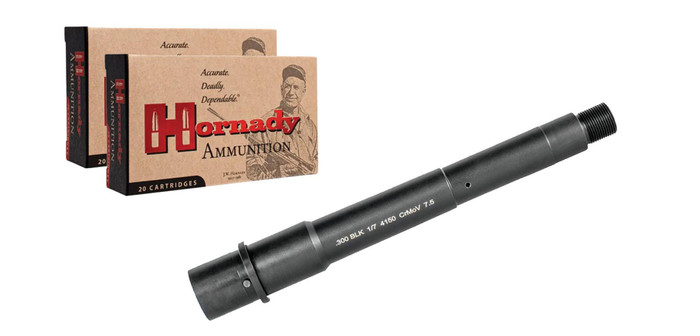 Ammo Bundle | 7.5" Barrel (300 Blackout) | 5/8 x 24 + 40rds Hornady 300 Blackout 135 gr FTX®