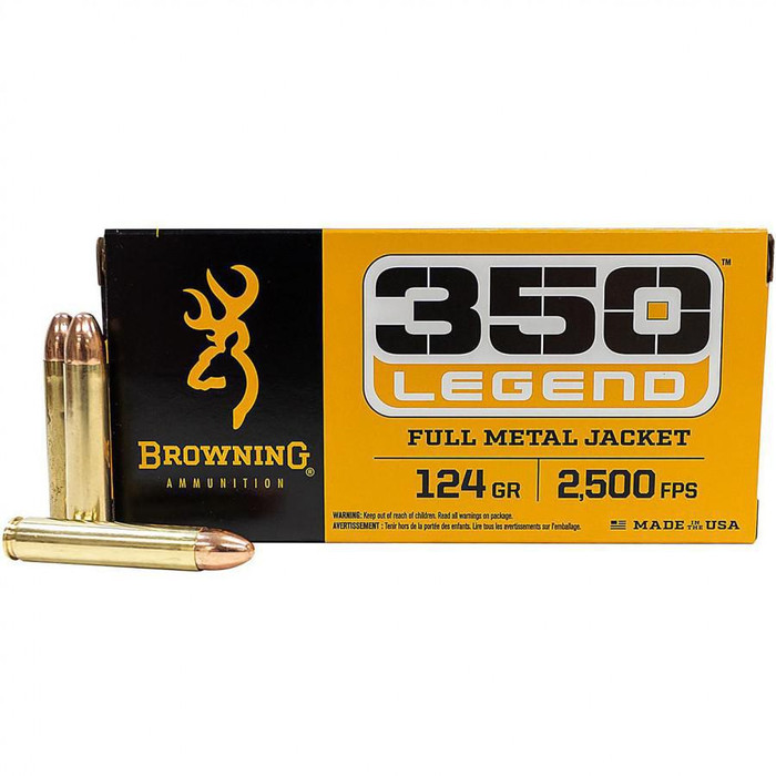 BROWNING B192803501 350 Legend 124gr FMJ Ammo - 20 Rounds