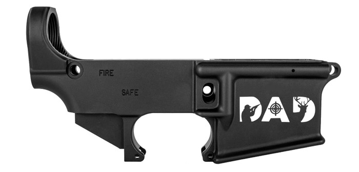 Father's Day "DAD" Limited Edition AR15 Anodized 80% Lower Receiver - Fire / Safe Engraving - Optional Engravings ^