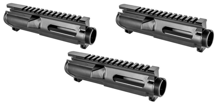 3 PACK | Anderson 9mm / 22LR / .45 Slick Side Upper Receiver - Black