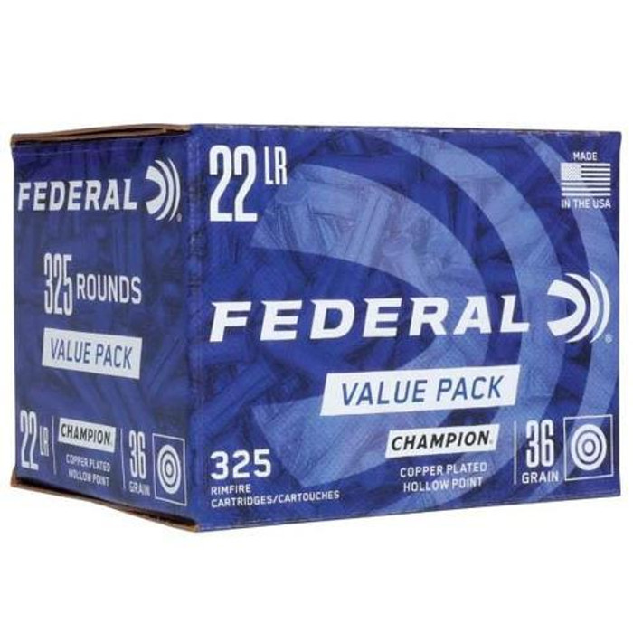 Federal .22LR Ammo 36 Grain Copper Plated Hollow Point Ammo - 325RD