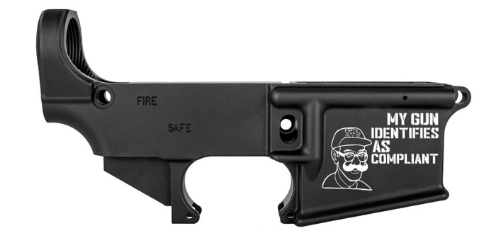 "My Gun Identifies As Compliant" Limited Edition AR15 Anodized 80% Lower Receiver - Fire / Safe Engraving - Optional Engravings ^