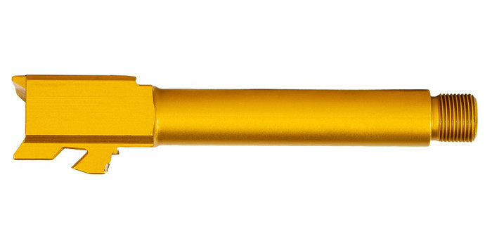 Drop In 9mm Barrel (Threaded) - TiN Gold PVD Coated - Fits Glock 19