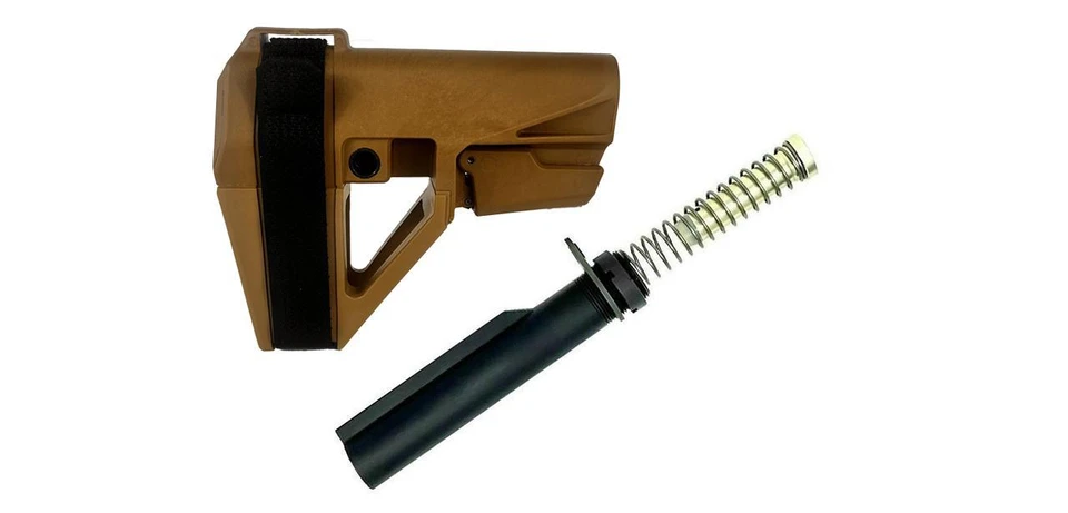 Sba5 Riser SB Tactical SBA5 Adjustable Pistol Brace - FDE + Mil-Spec Buffer Tube ...