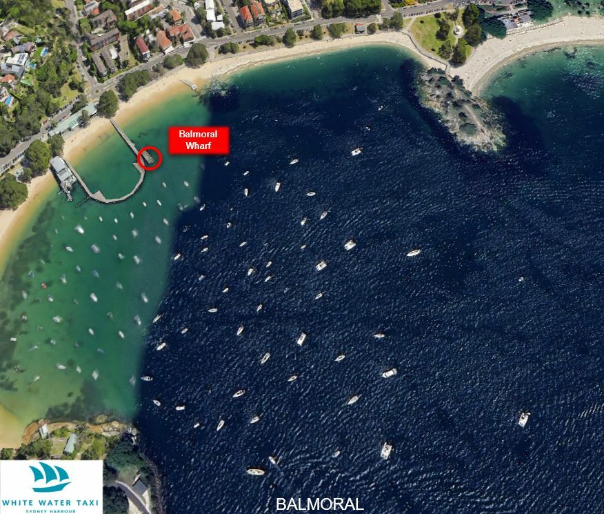 Balmoral map for Sydney water taxi drop off and pick up locations.