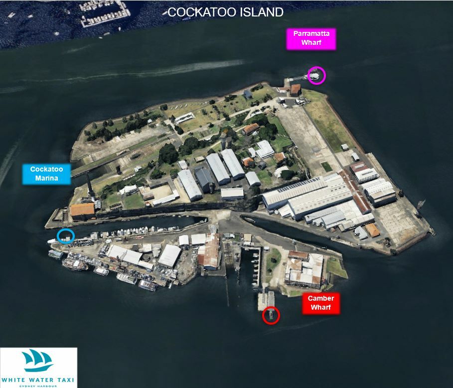 Cockatoo Island water taxi Sydney map