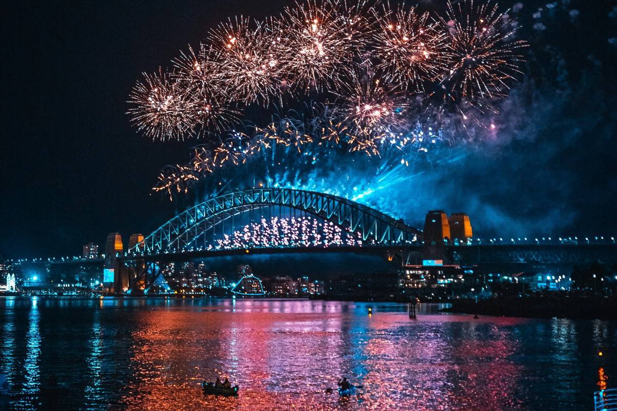 NYE fireworks on a water taxi