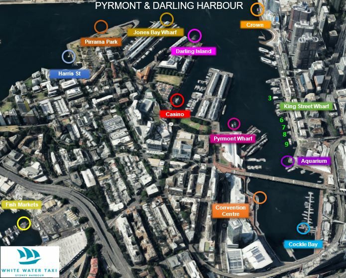 Darling Harbour water taxi Sydney map