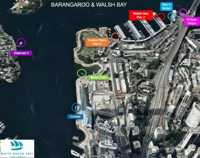 Walsh Bay water taxi Sydney map