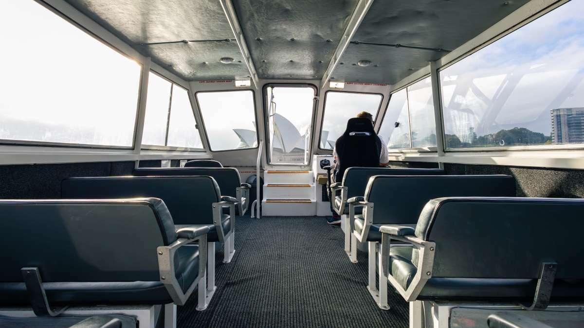 Water taxi seating for Ash scattering ceremony, scattering of ashes