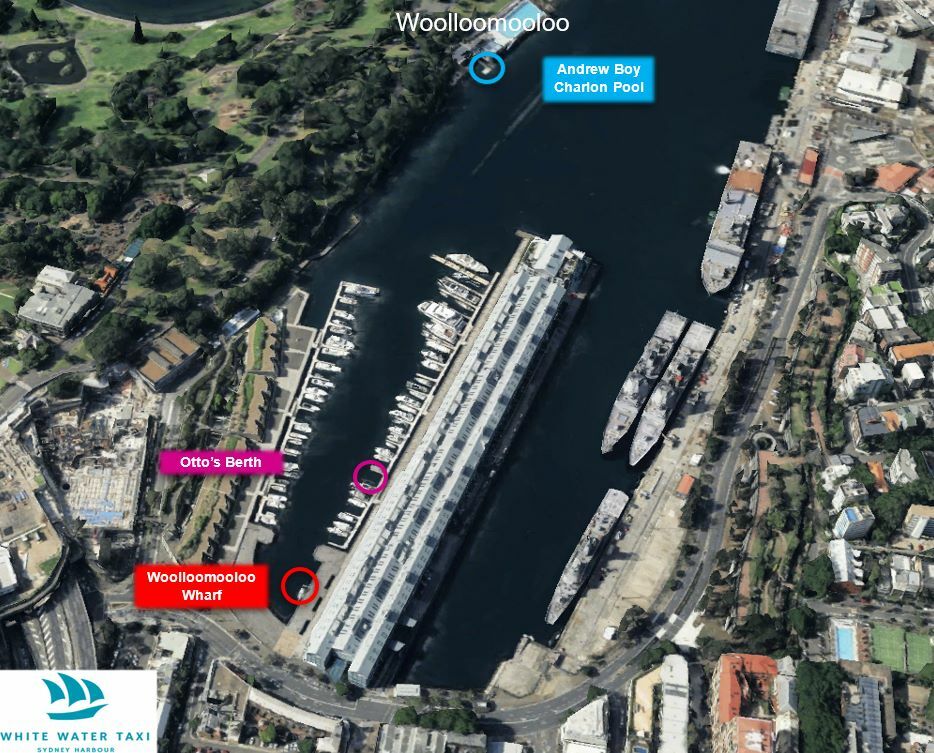 Woolloomooloo water taxi Sydney map