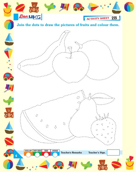 Trace and Colouring Worksheet for Kindergarten | smallwondersplayschool