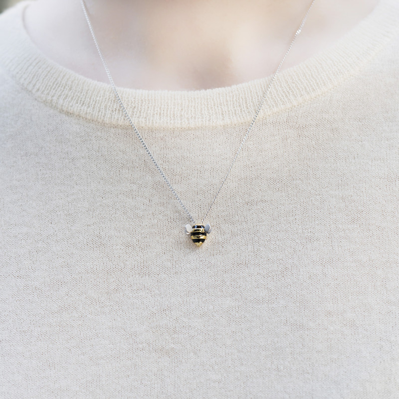 Sterling Silver and 18ct Gold Plate Bumble Bee Necklace – Gallop Guru